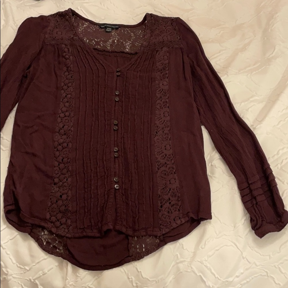 Long sleeve lace and button up top